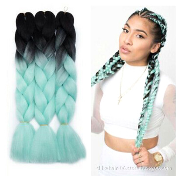 Wholesale 24 Inch Blue Red Green Purple PROTECTIVE STYLE LIGHTWEIGHT Jumbo Braids Hair Easy Braiding Synthetic Hair Extensions
